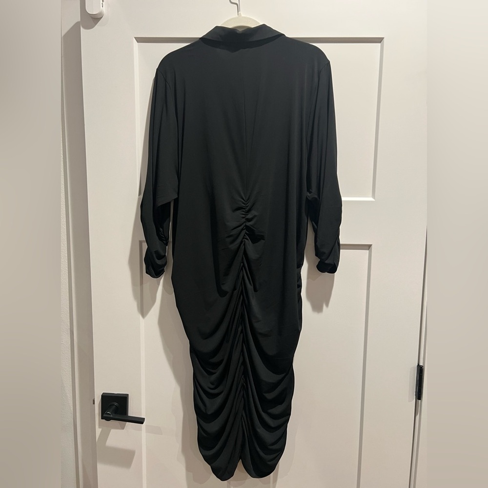 NWT Torrid Elegant Black Ruched Long Sleeve Dress - Picture 5 of 5